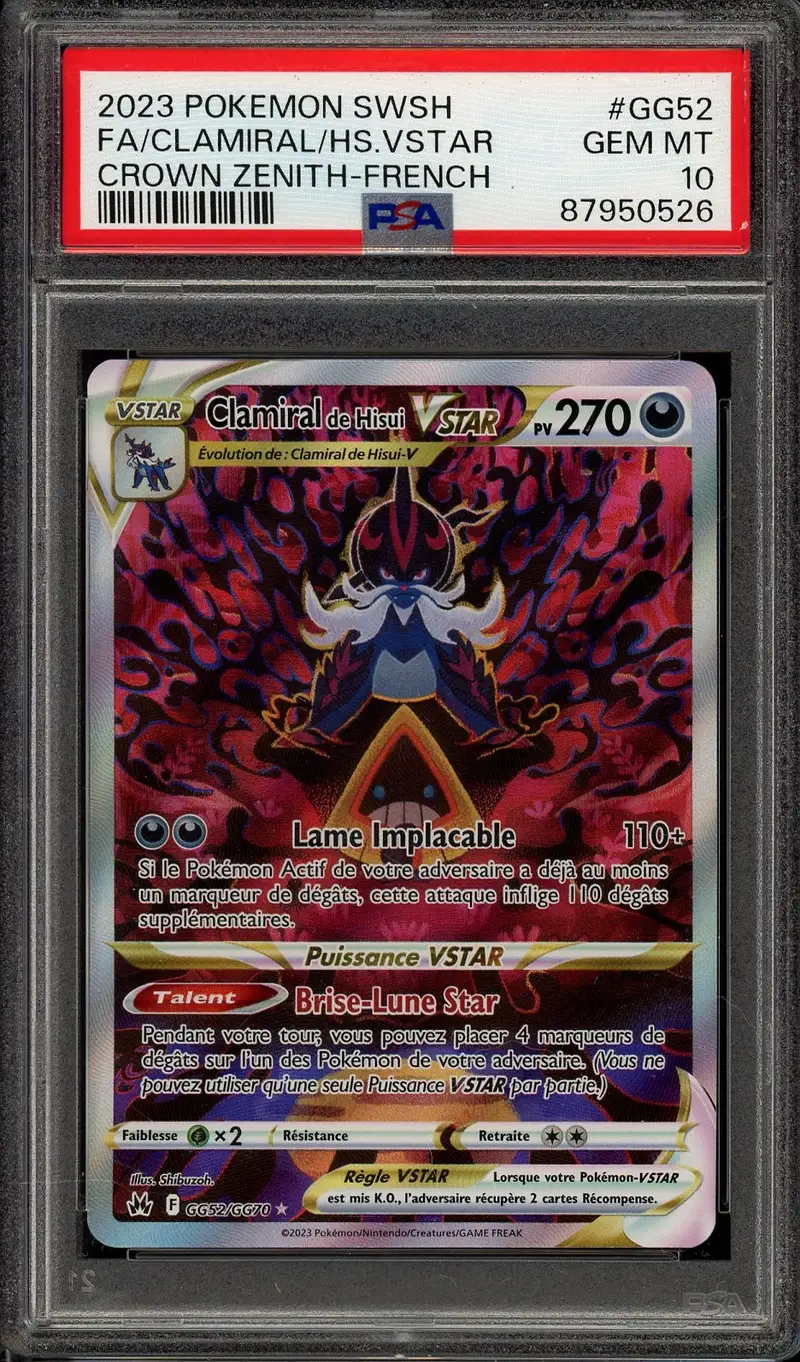 PSA 10 Clamiral de Hisui VStar