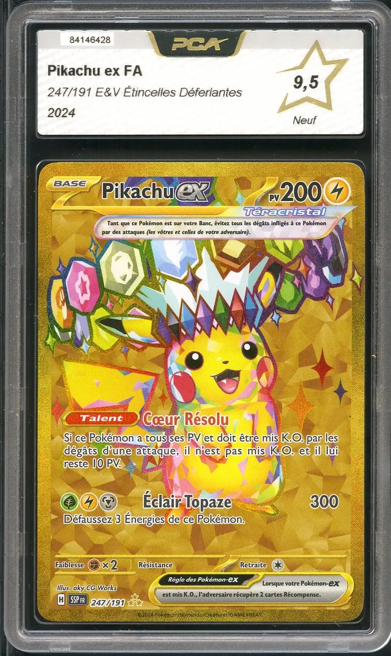 PCA 9.5 Pikachu Ex Gold