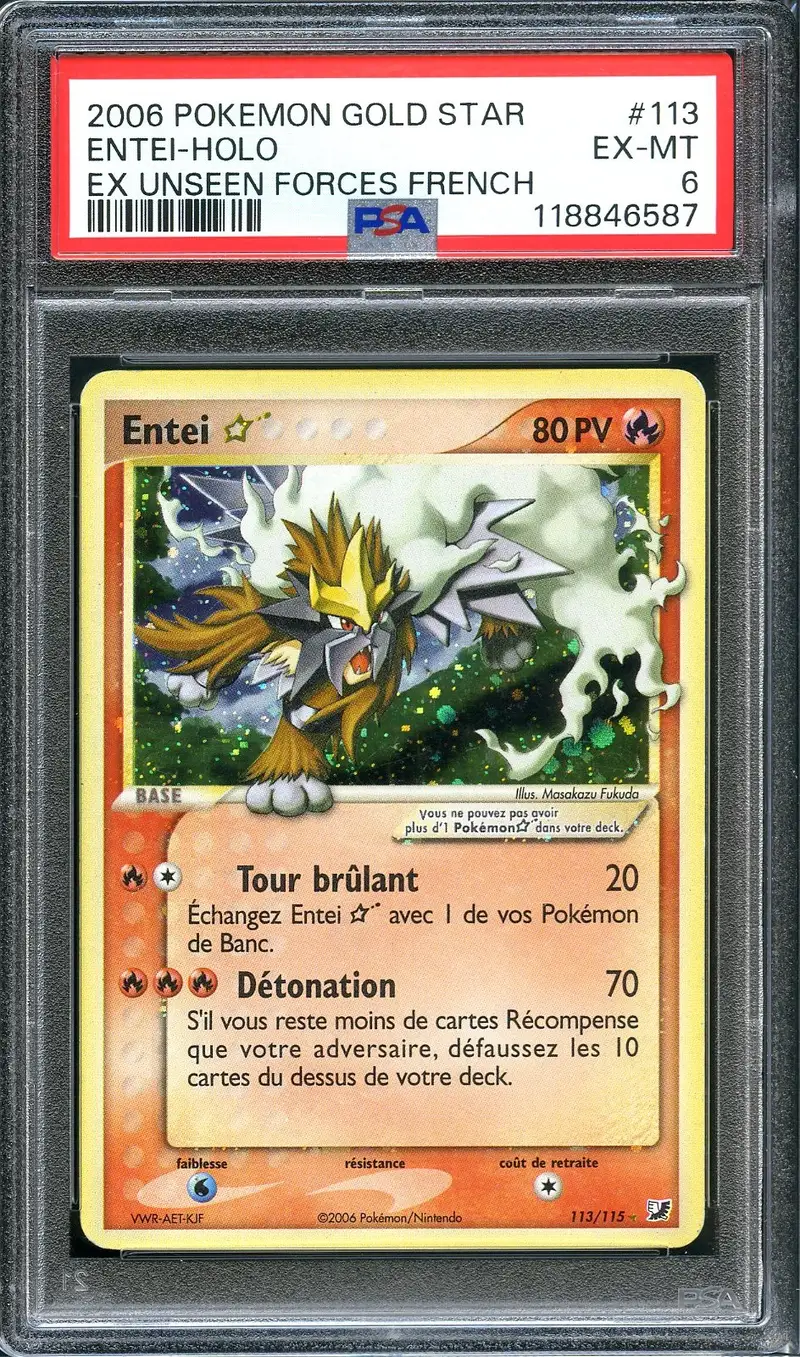 PSA 6 Entei Gold Star