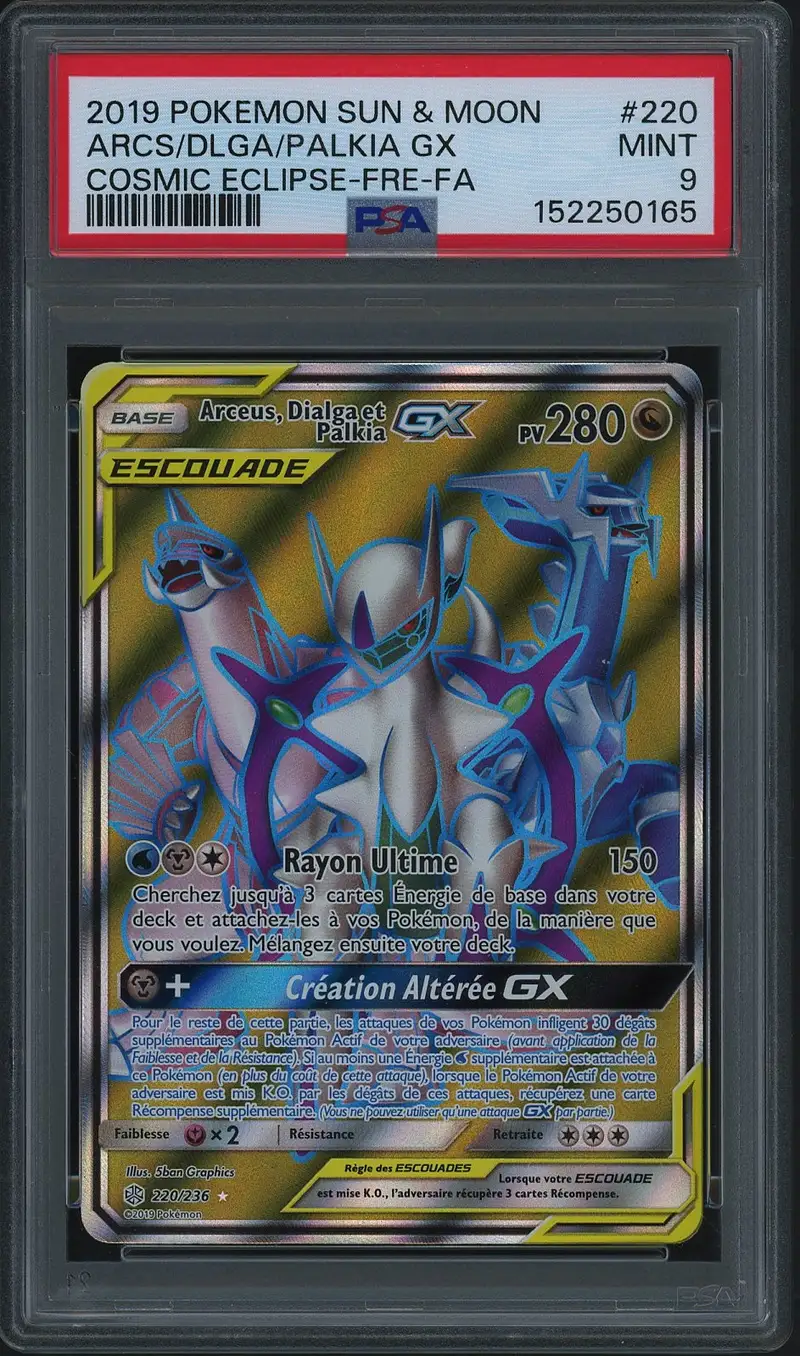 PSA 9 Arceus, Dialga et Palkia Gx