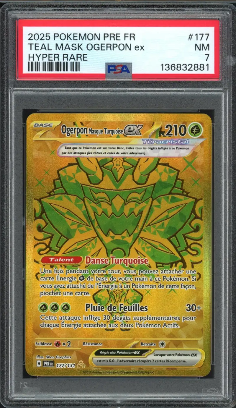 PSA 7 Ogerpon Masque Turquoise Ex Gold
