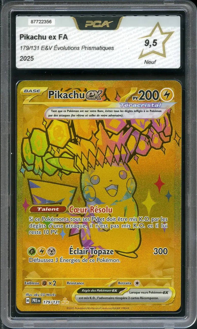 PCA 9.5 Pikachu Ex Gold