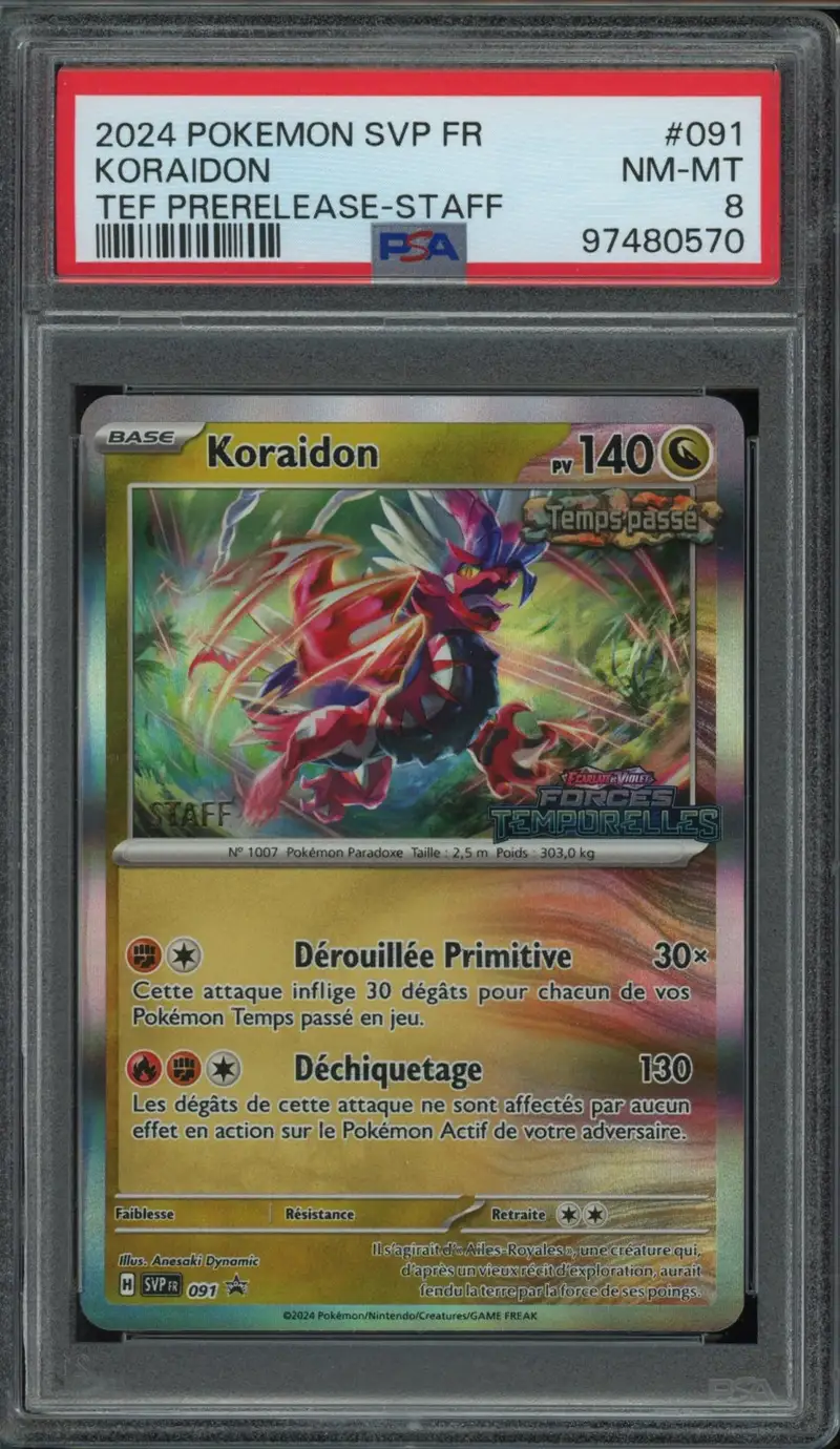 PSA 8 Koraidon Holo Prerelease Staff