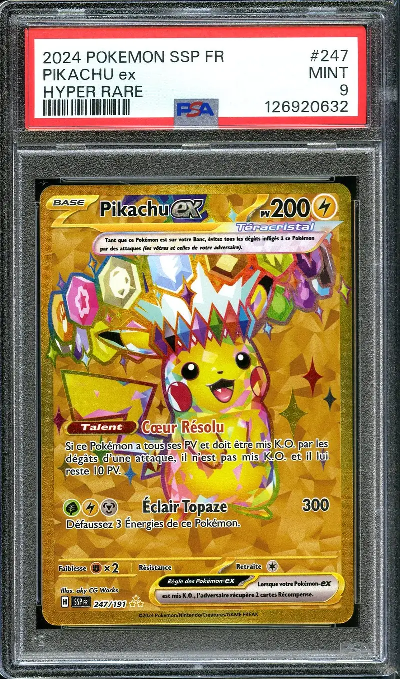 PSA 9 Pikachu Ex Gold