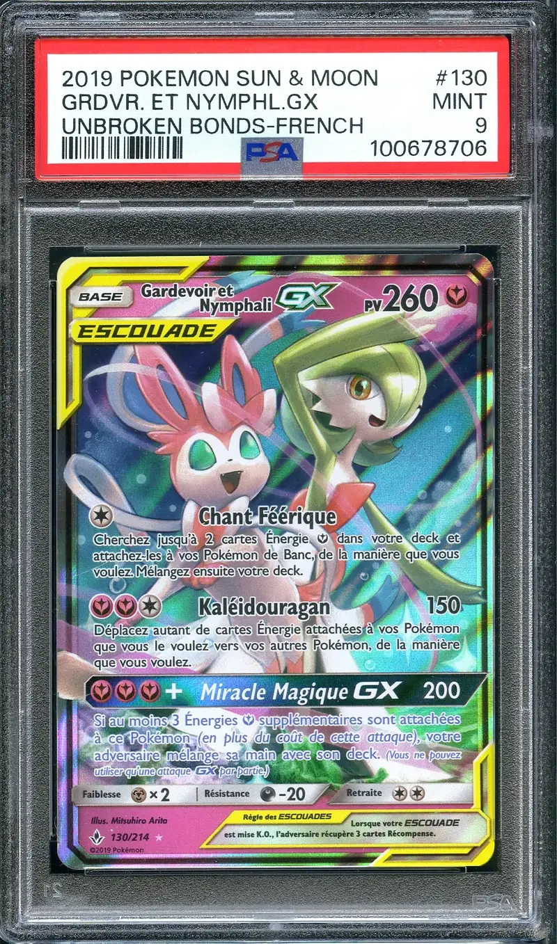 PSA 9 Gardevoir et Nymphali Gx