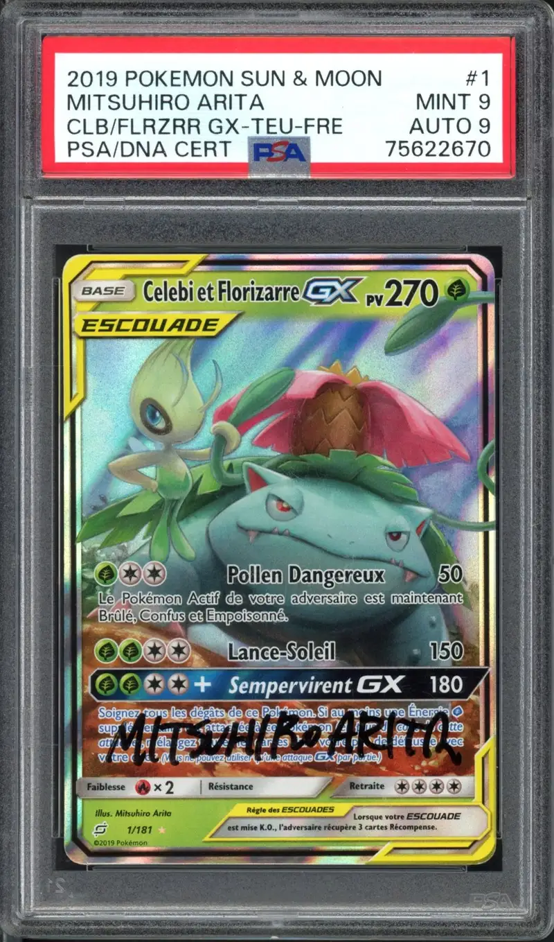 PSA 9 Celebi et Florizarre Gx