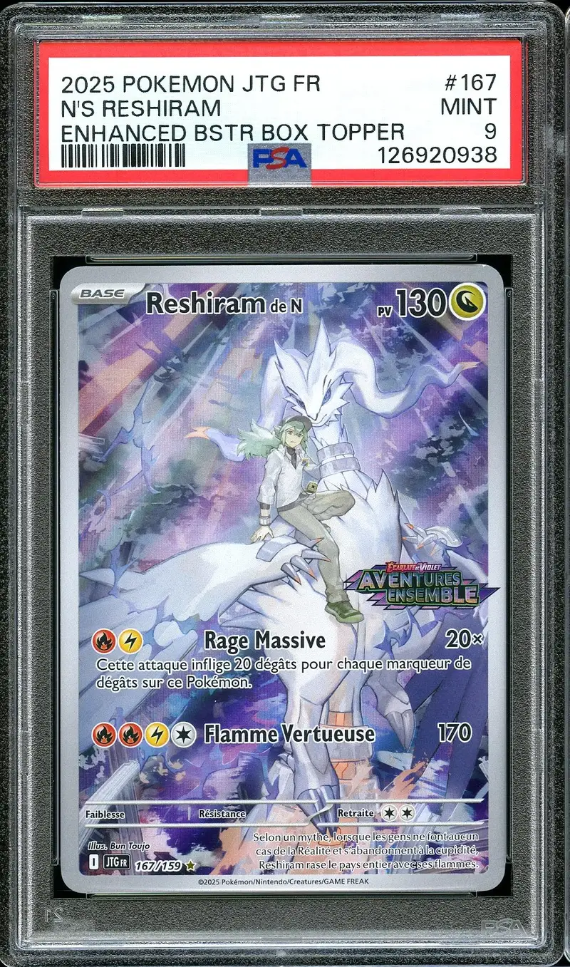 PSA 9 Reshiram de N Stamp