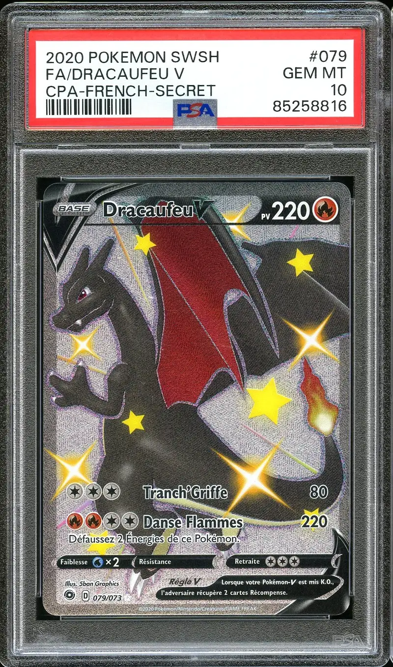 PSA 10 Dracaufeu V Shiny