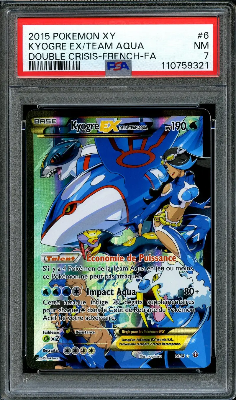 PSA 7 Kyogre Ex de la Team Aqua