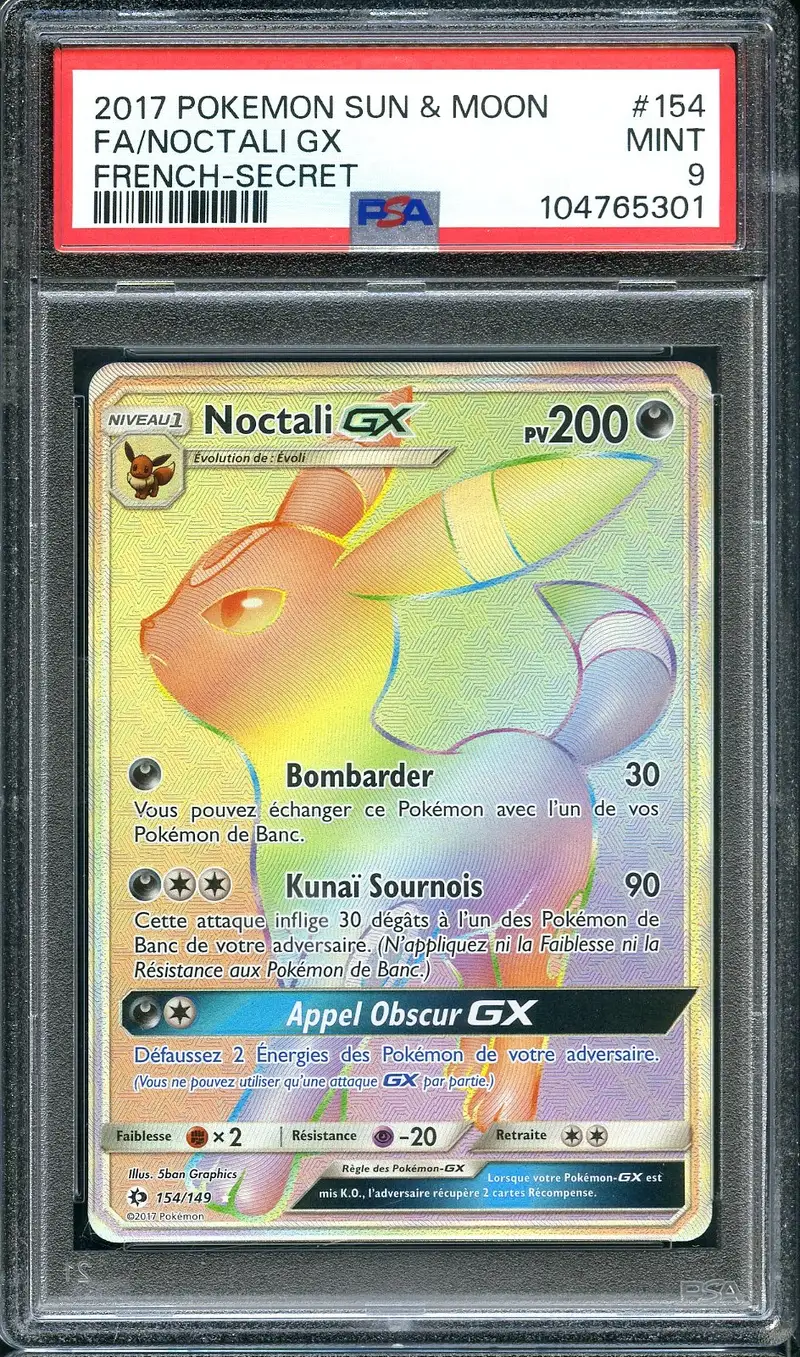 PSA 9 Noctali Gx Rainbow
