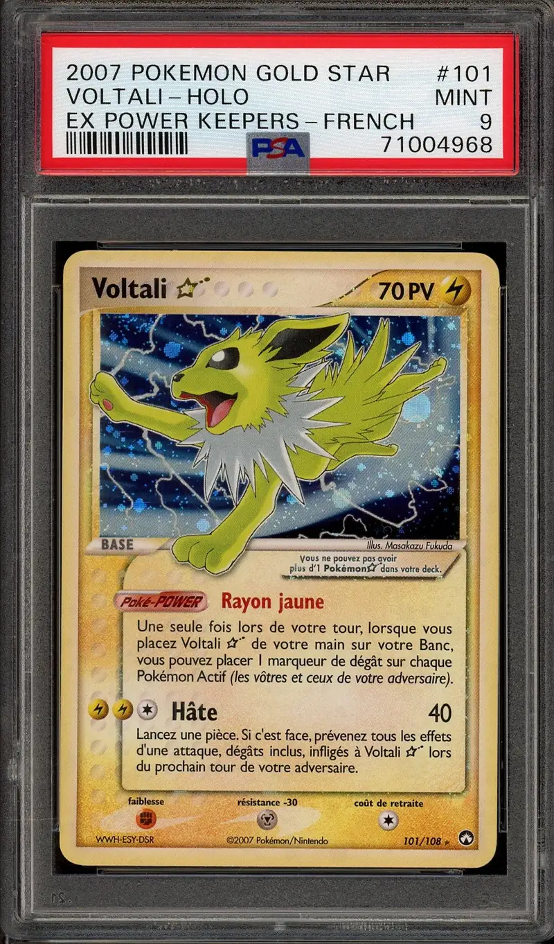 PSA 9 Voltali Gold Star