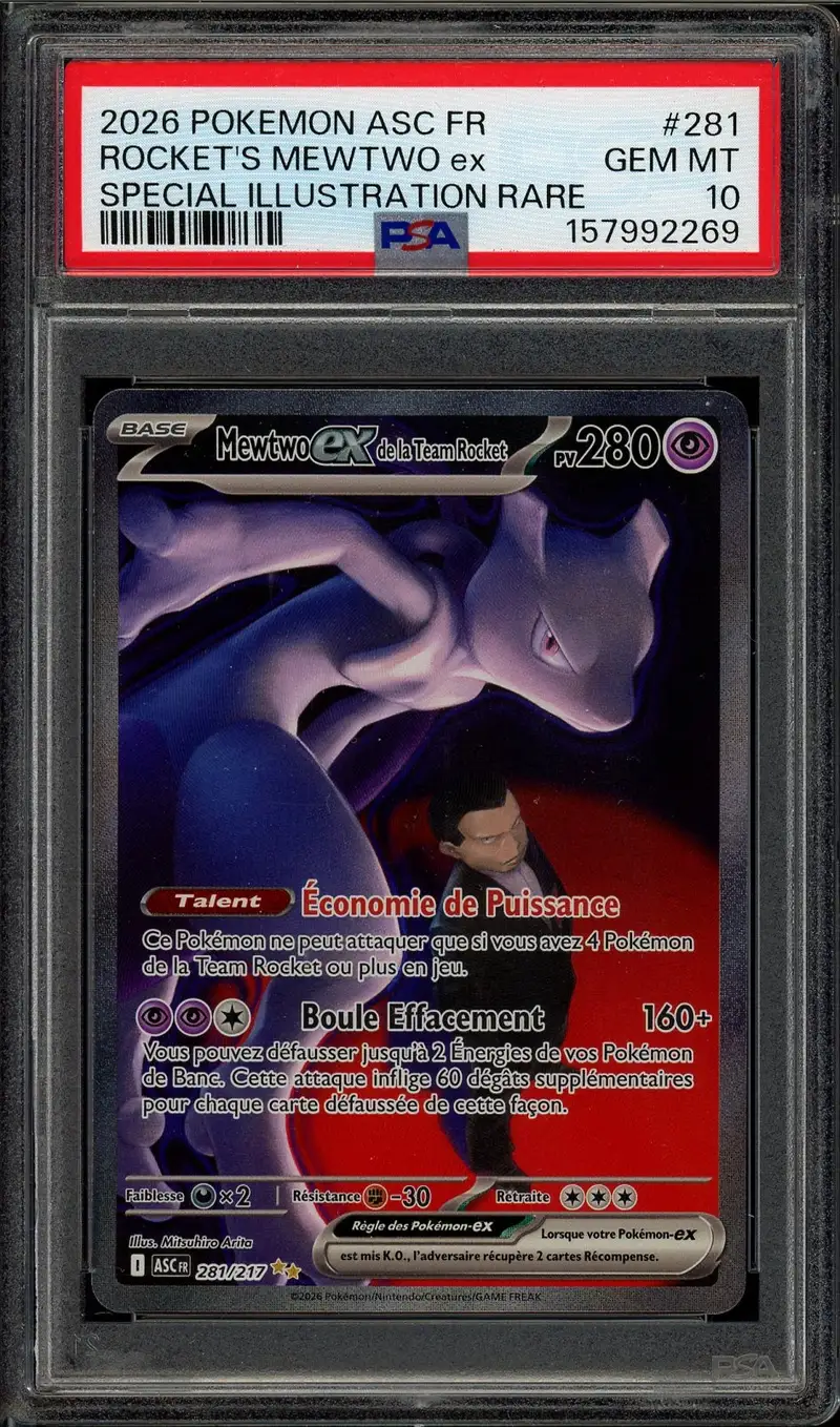 PSA 10 Mewtwo Ex de la Team Rocket