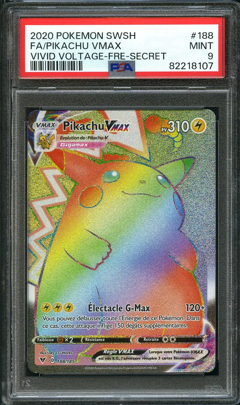 PSA 9 Pikachu VMax Rainbow