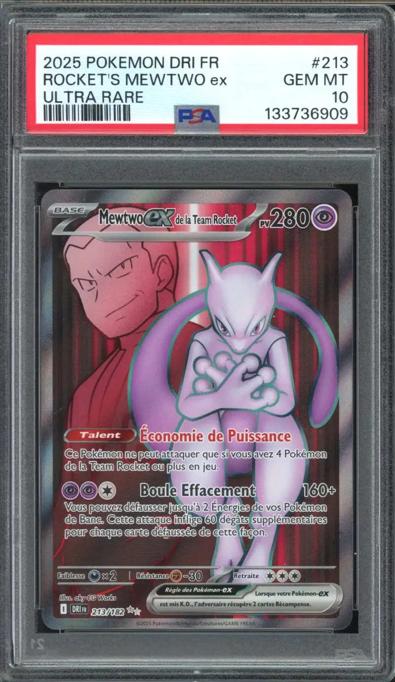 PSA 10 Mewtwo Ex de la Team Rocket