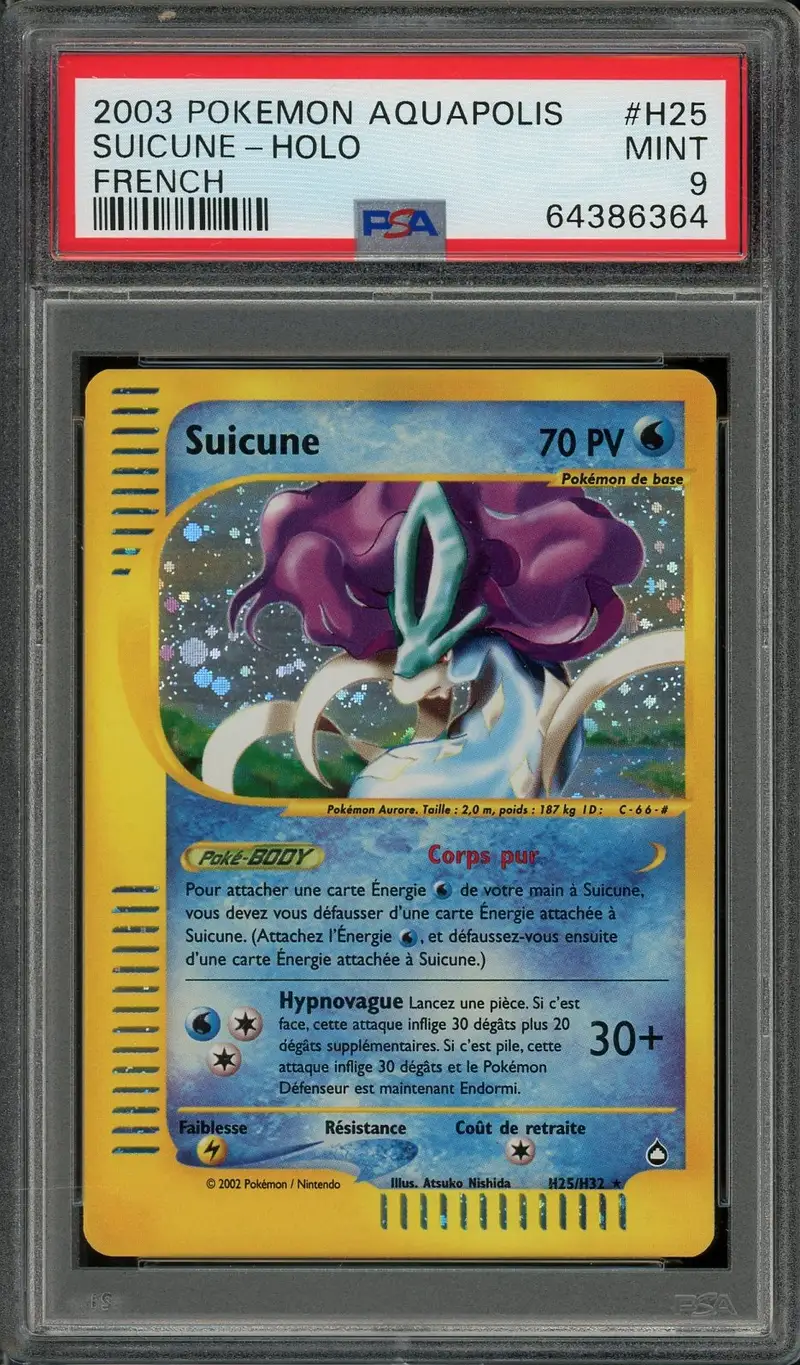 PSA 9 Suicune Holo