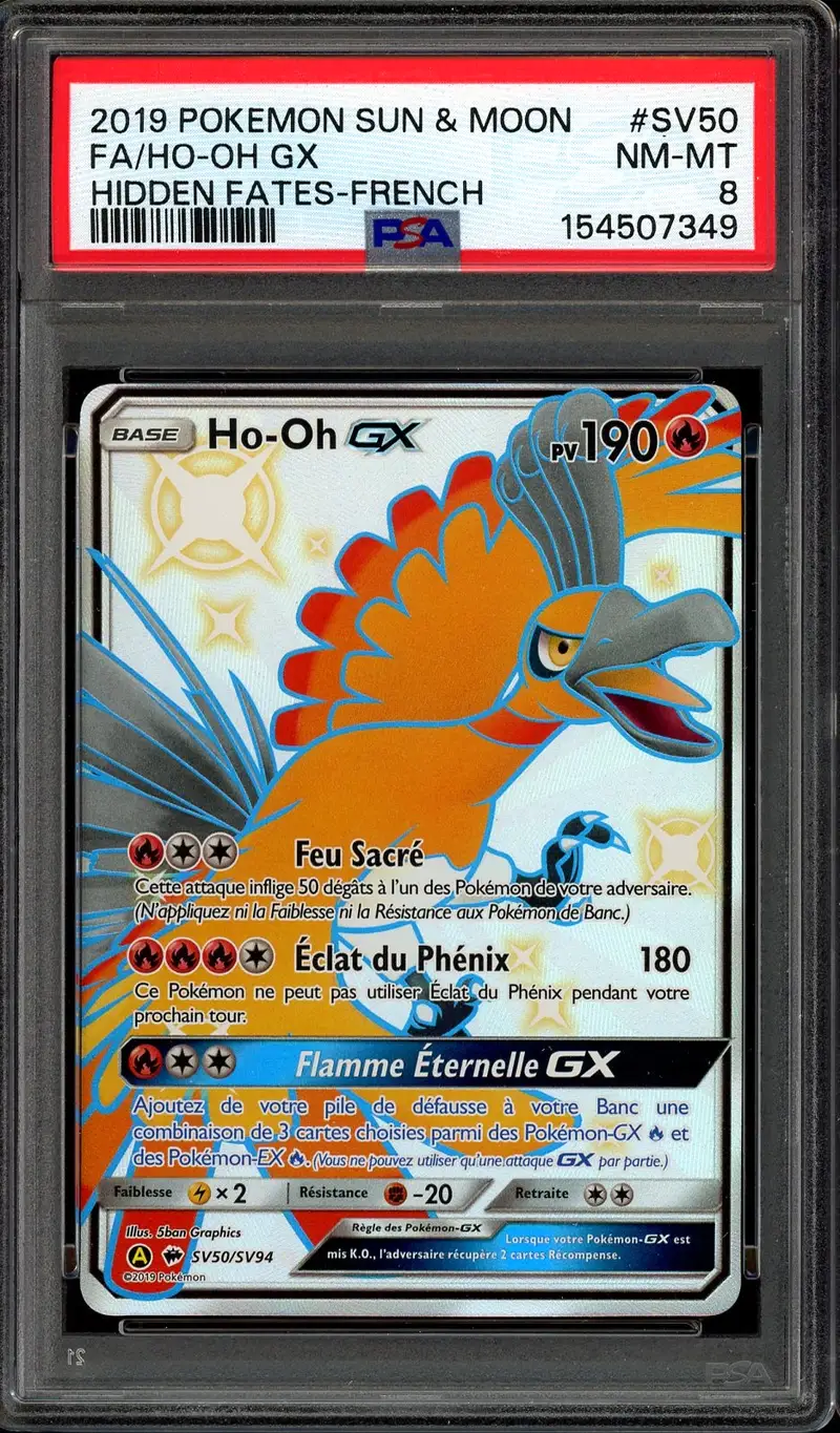 PSA 8 Ho-Oh Gx Shiny