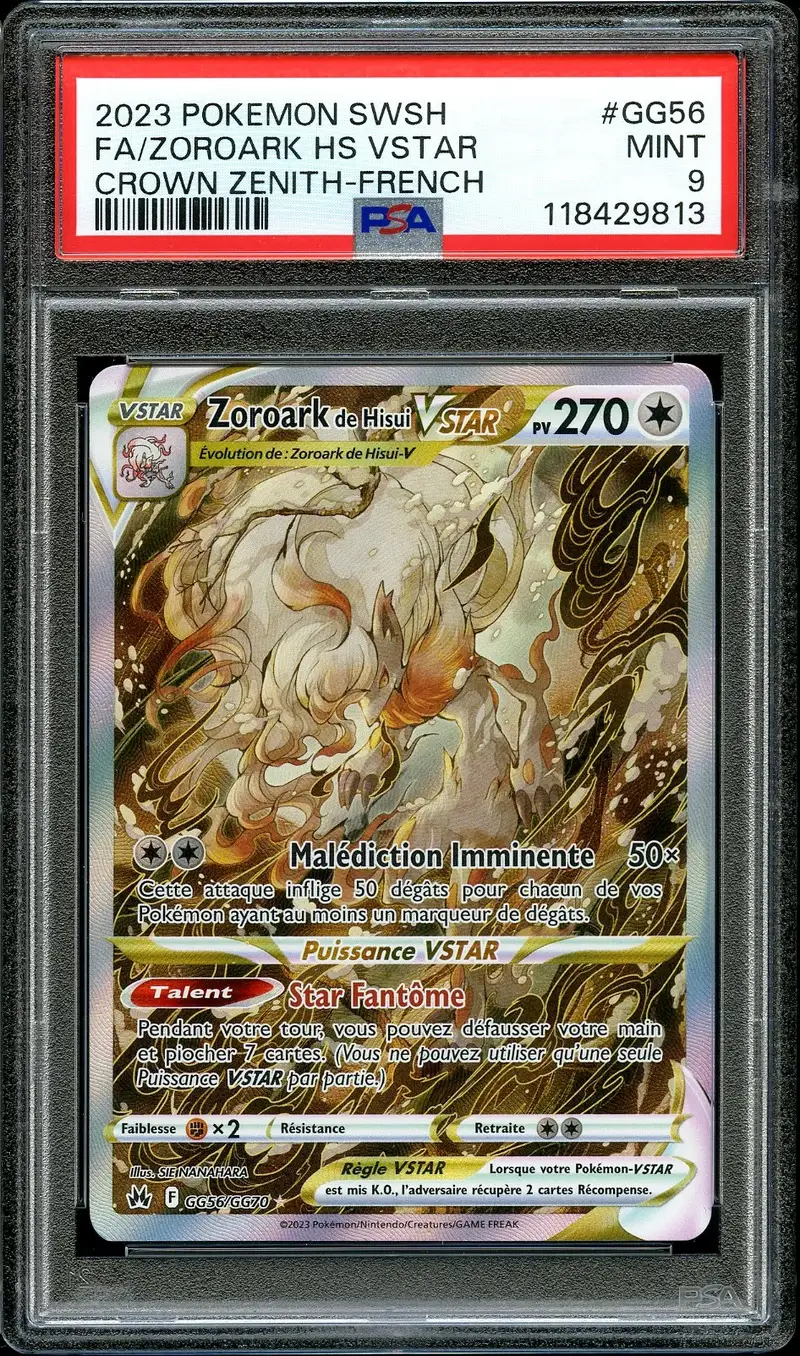 PSA 9 Zoroark de Hisui VStar