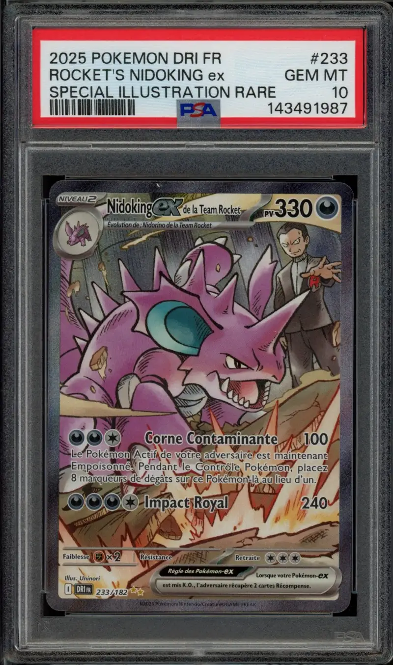 PSA 10 Nidoking Ex de la Team Rocket