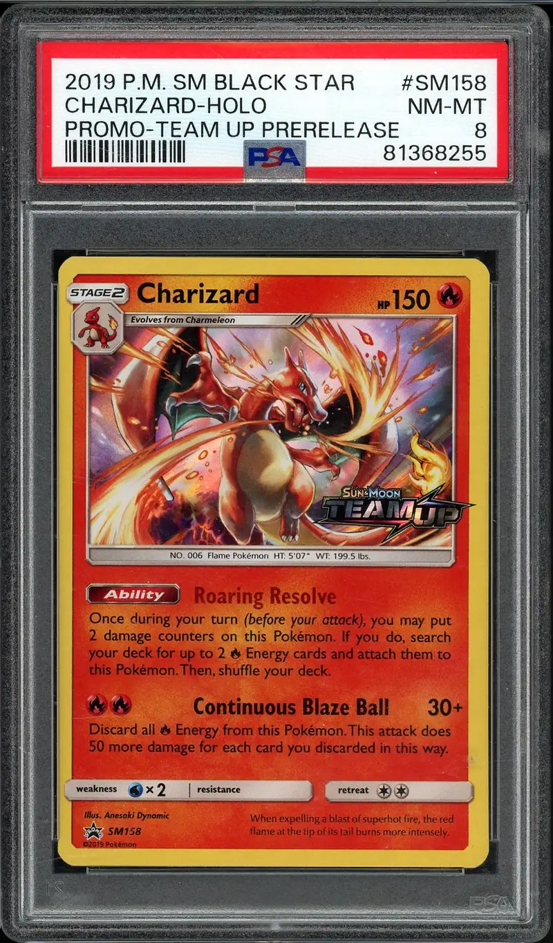 PSA 8 Charizard Holo Stamp