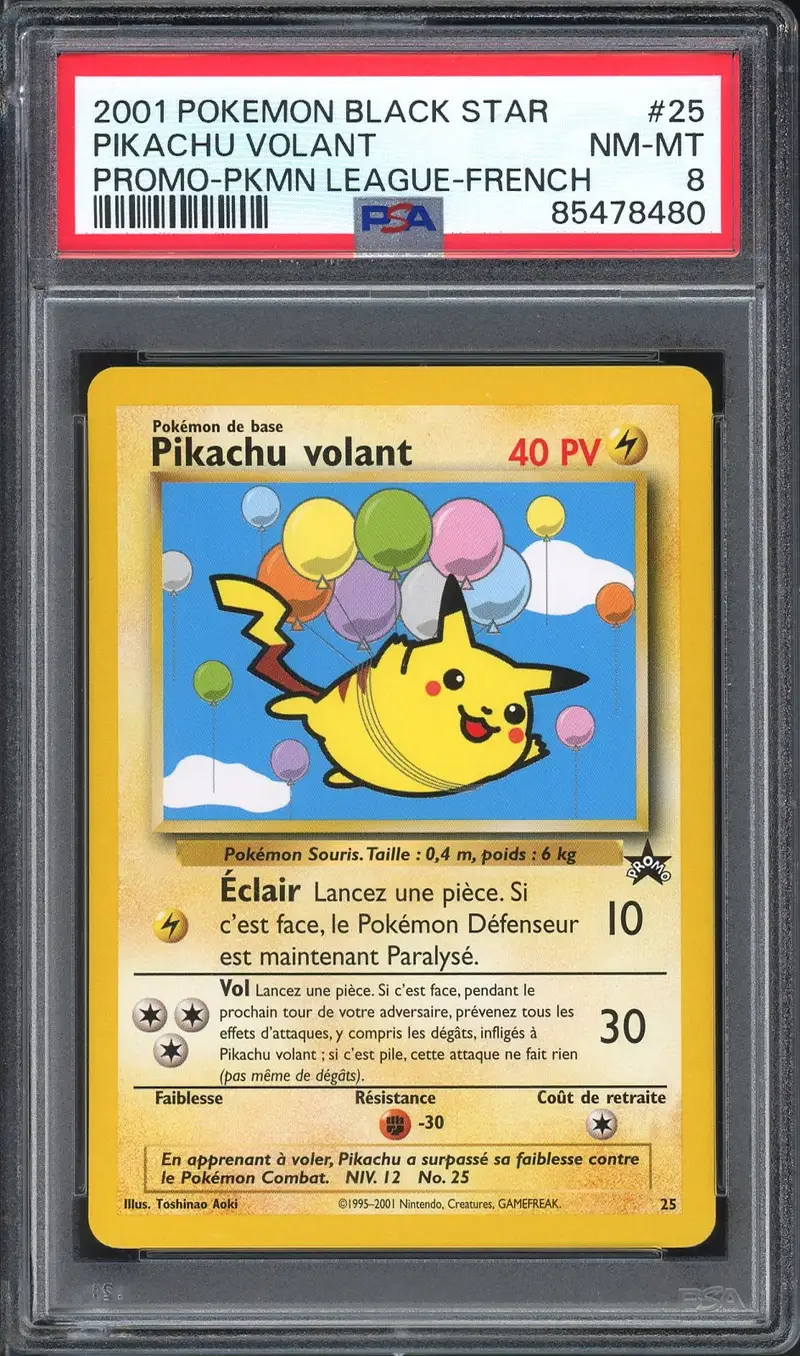 PSA 8 Pikachu Volant