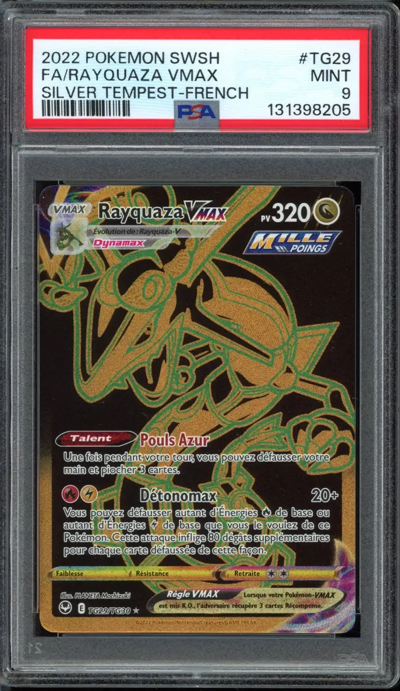 PSA 9 Rayquaza VMax Gold