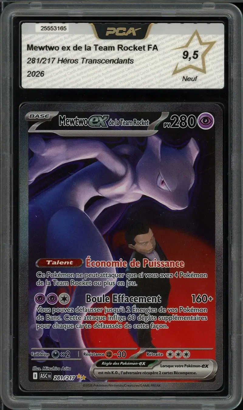 PCA 9.5 Mewtwo Ex de la Team Rocket