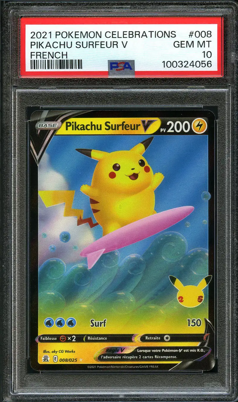 PSA 10 Pikachu Surfeur V