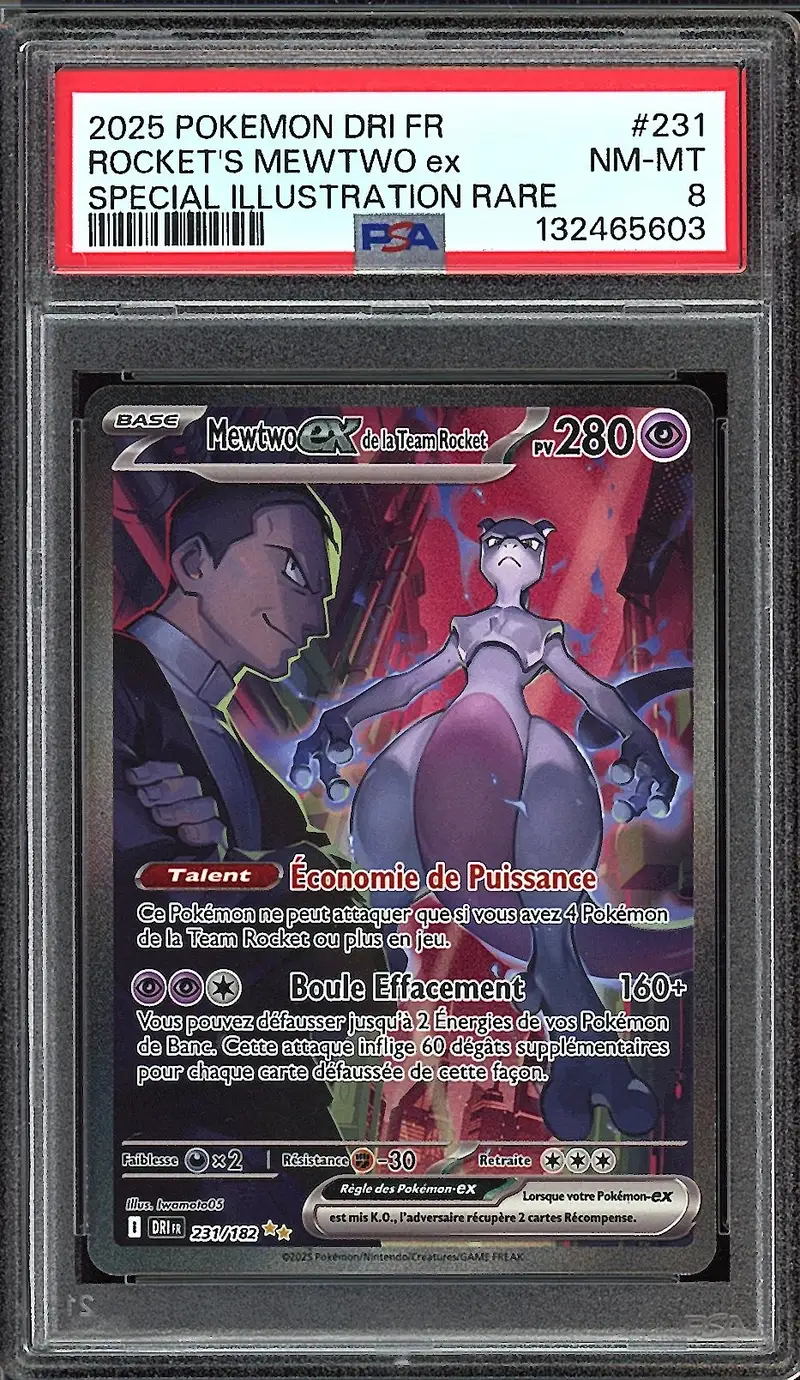 PSA 8 Mewtwo Ex de la Team Rocket