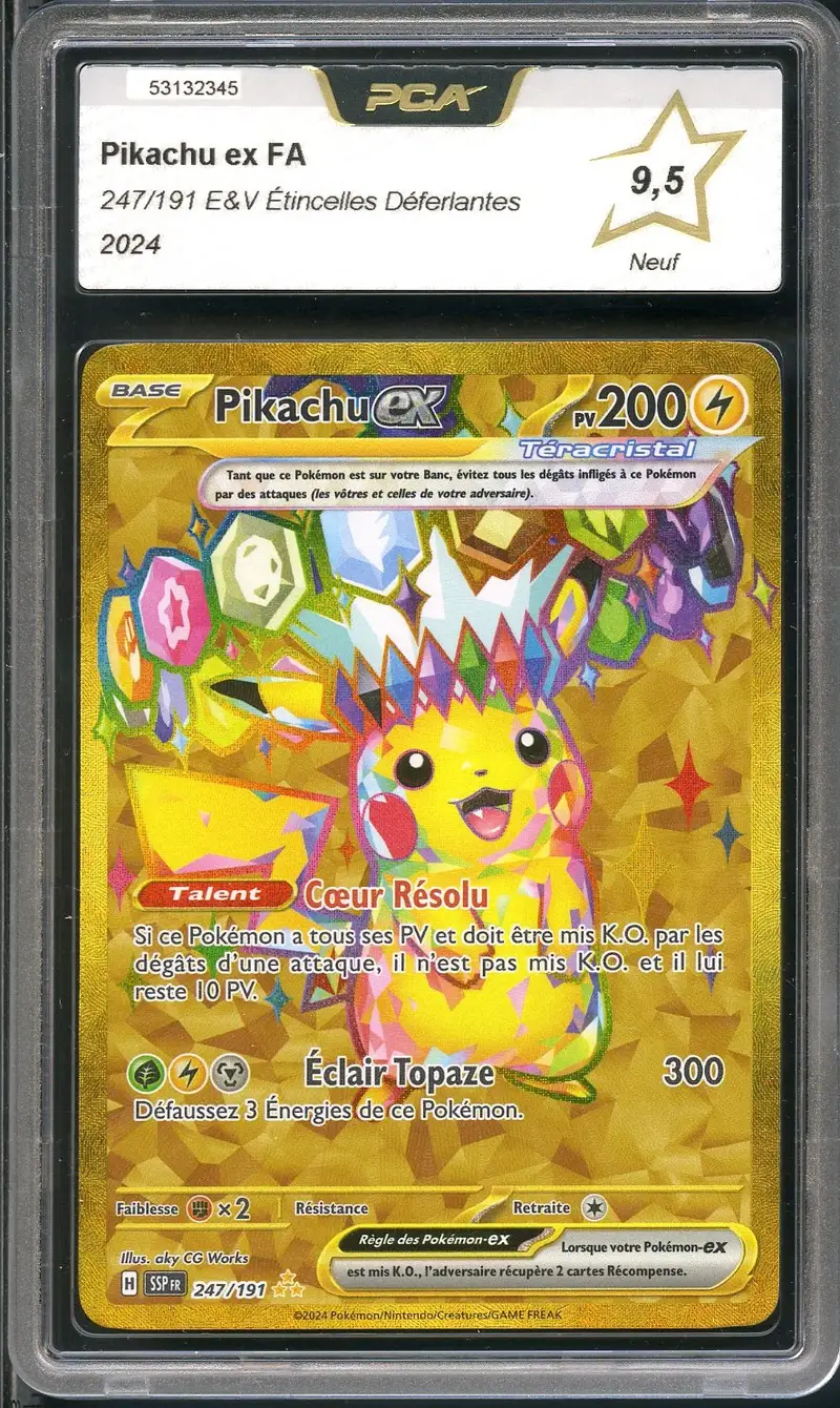 PCA 9.5 Pikachu Ex Gold