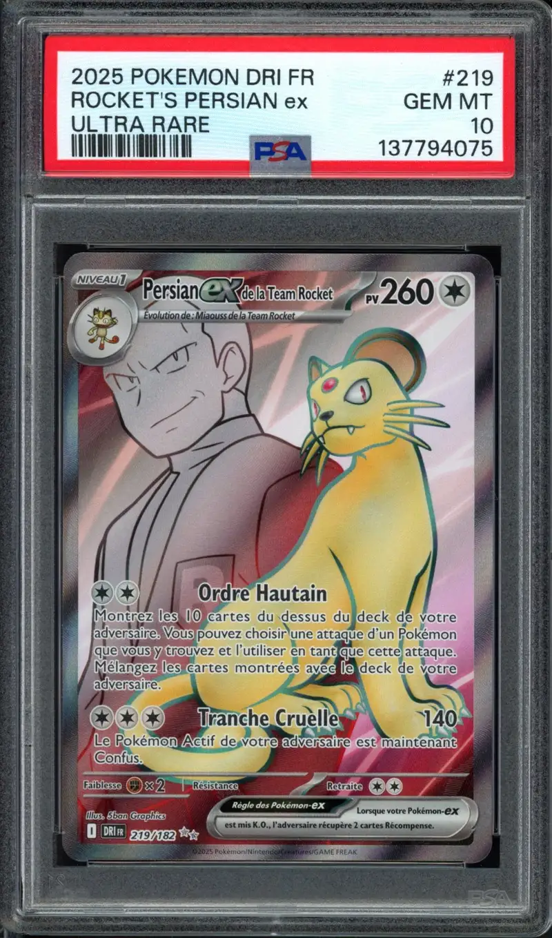 PSA 10 Persian Ex de la Team Rocket