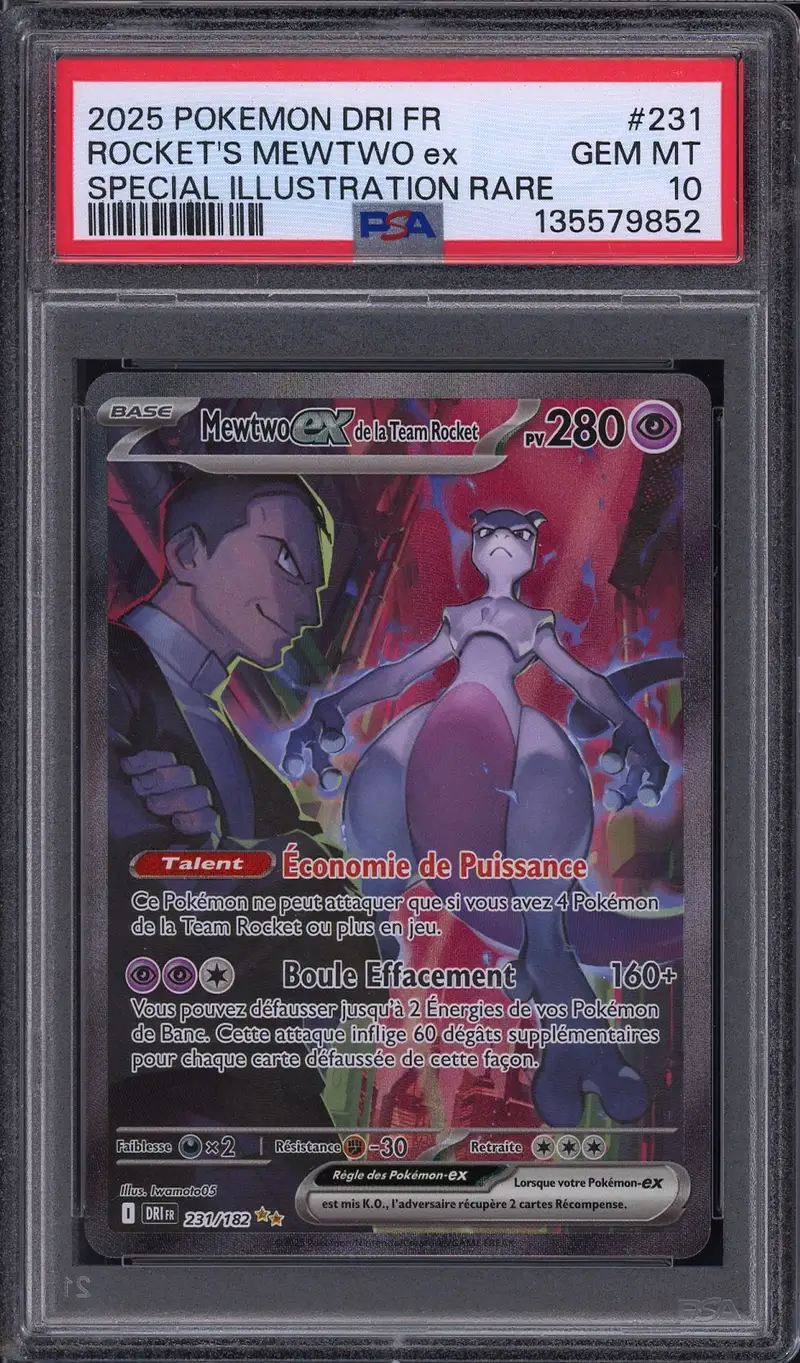 PSA 10 Mewtwo Ex de la Team Rocket