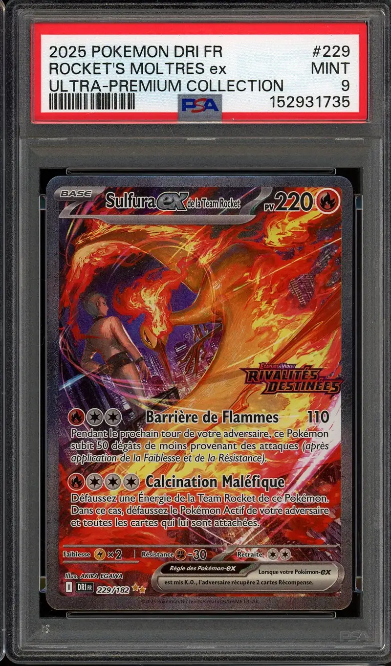 PSA 9 Sulfura Ex de la Team Rocket Stamped