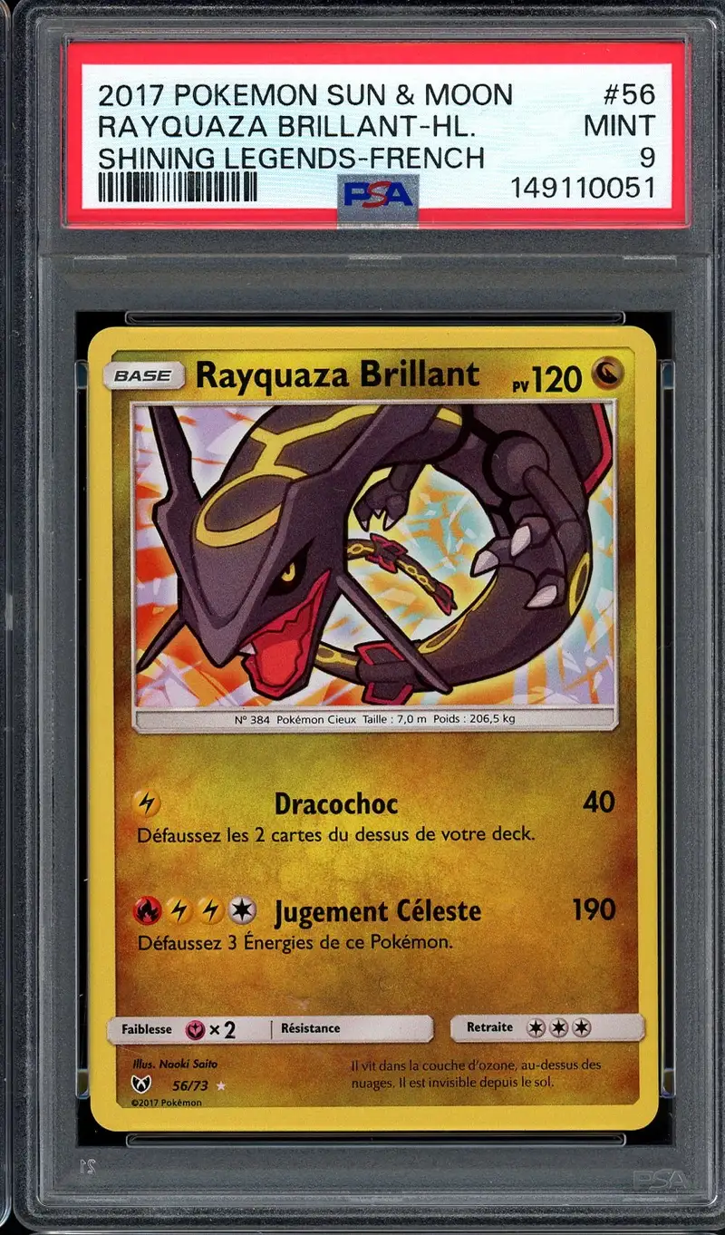 PSA 9 Rayquaza Brillant