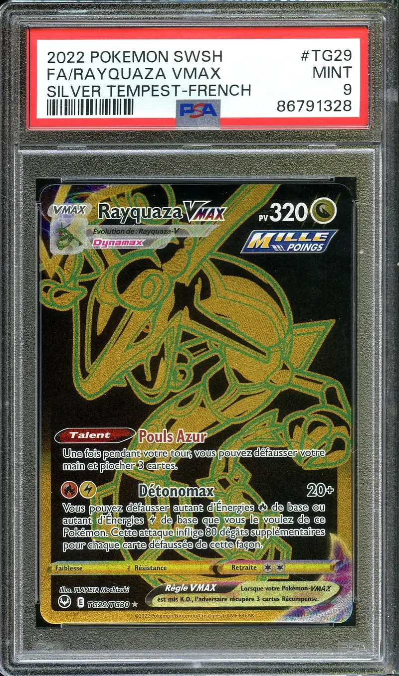 PSA 9 Rayquaza VMax Gold