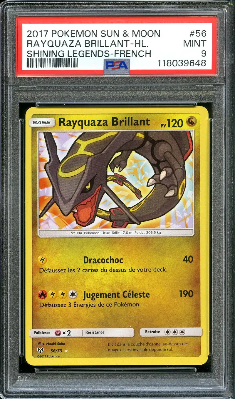PSA 9 Rayquaza Brillant