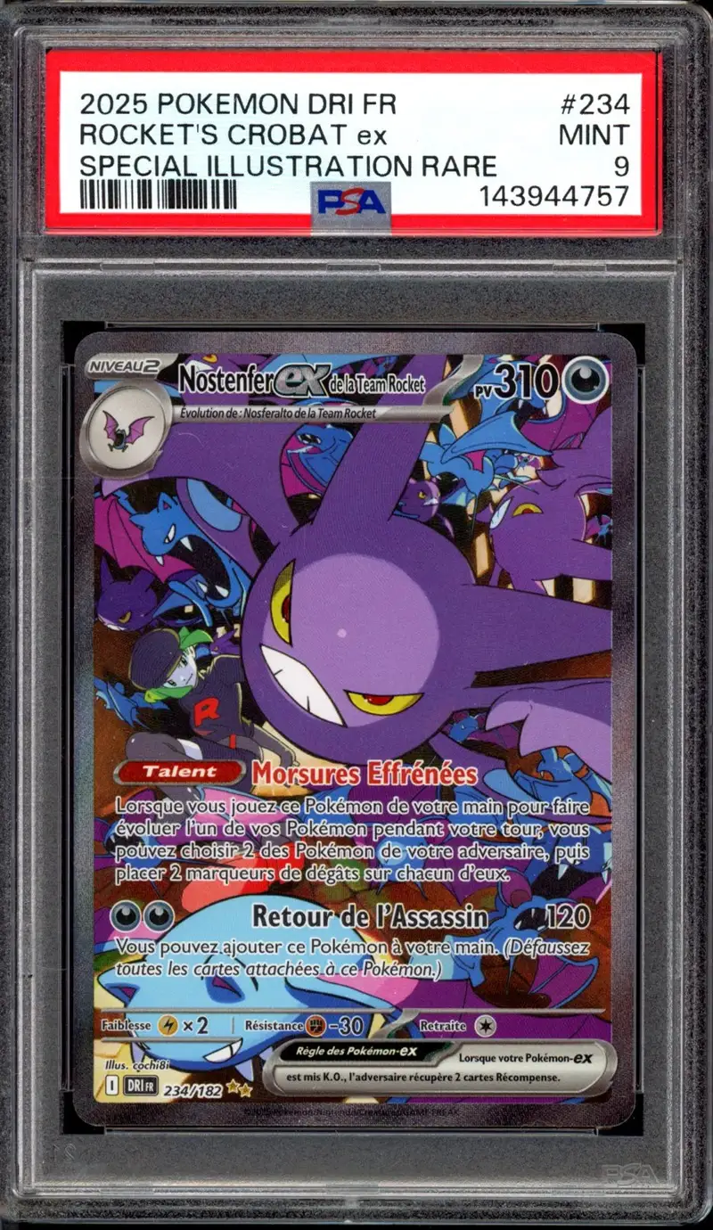 PSA 9 Nostenfer Ex de la Team Rocket