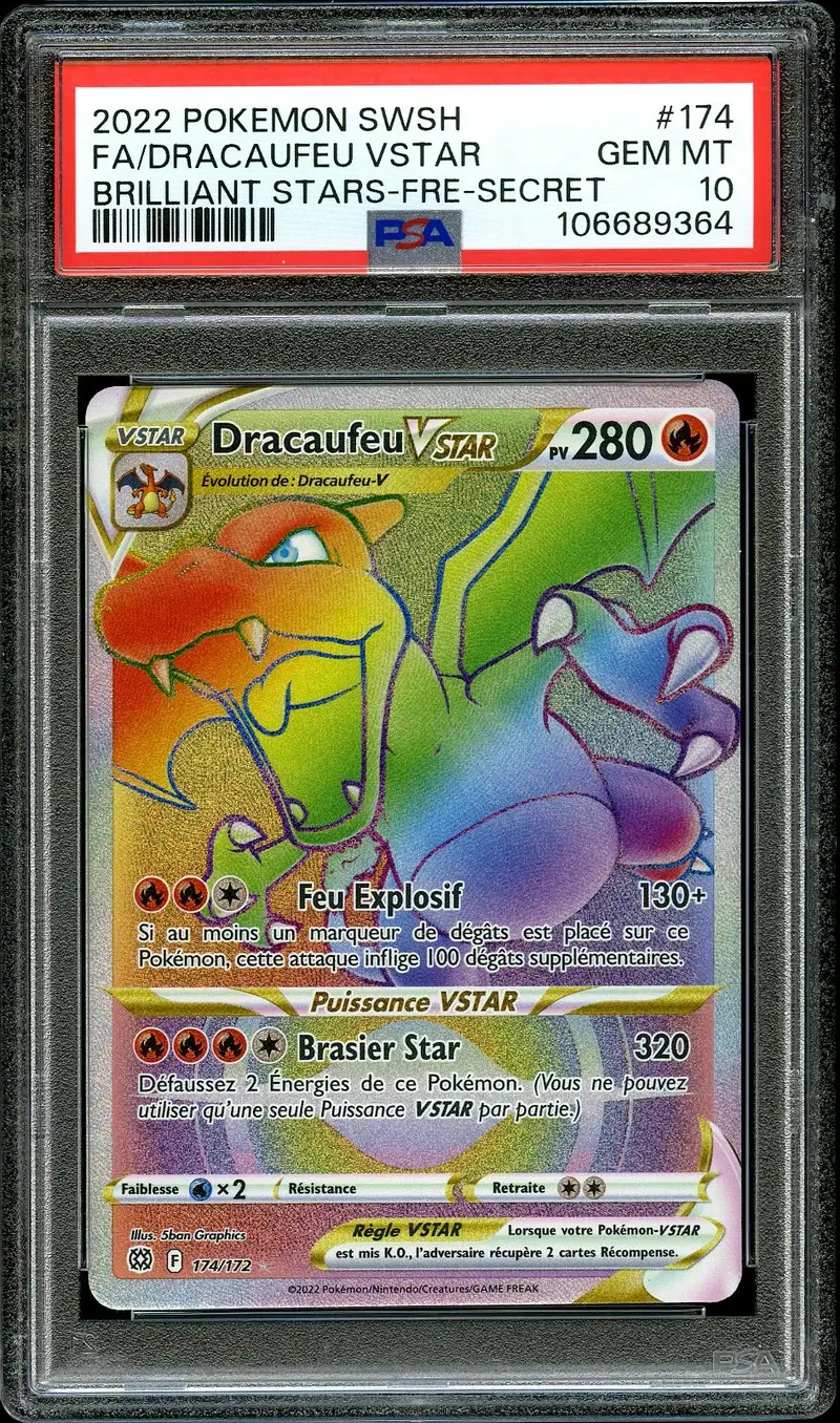 PSA 10 Dracaufeu VStar Rainbow