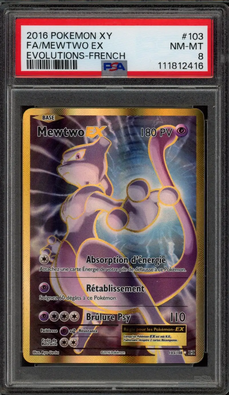 PSA 8 Mewtwo Ex Gold