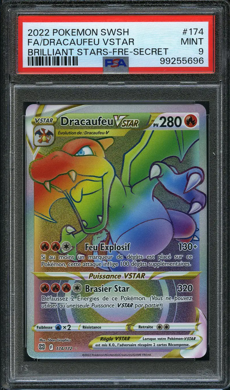 PSA 9 Dracaufeu VStar Rainbow