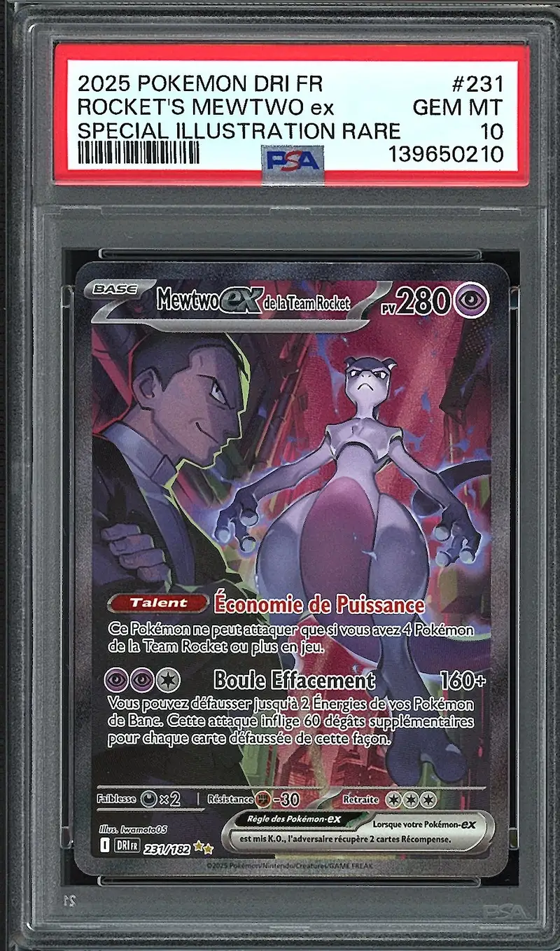 PSA 10 Mewtwo Ex de la Team Rocket