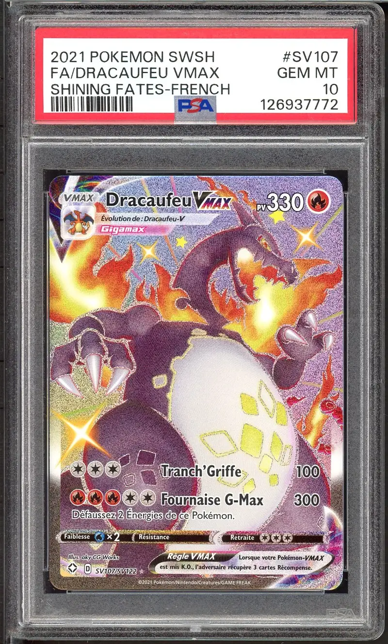 PSA 10 Dracaufeu VMax Shiny