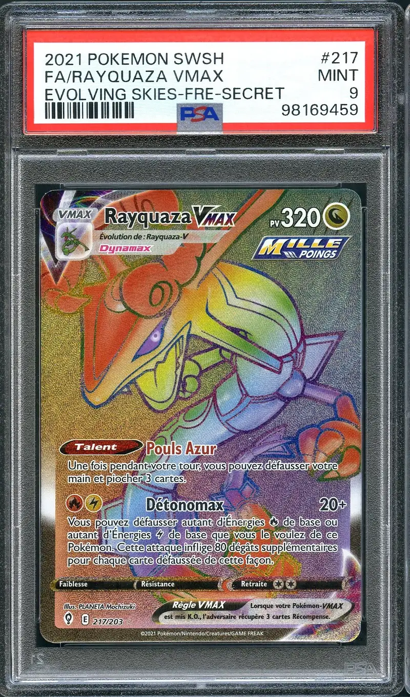 PSA 9 Rayquaza VMax Rainbow