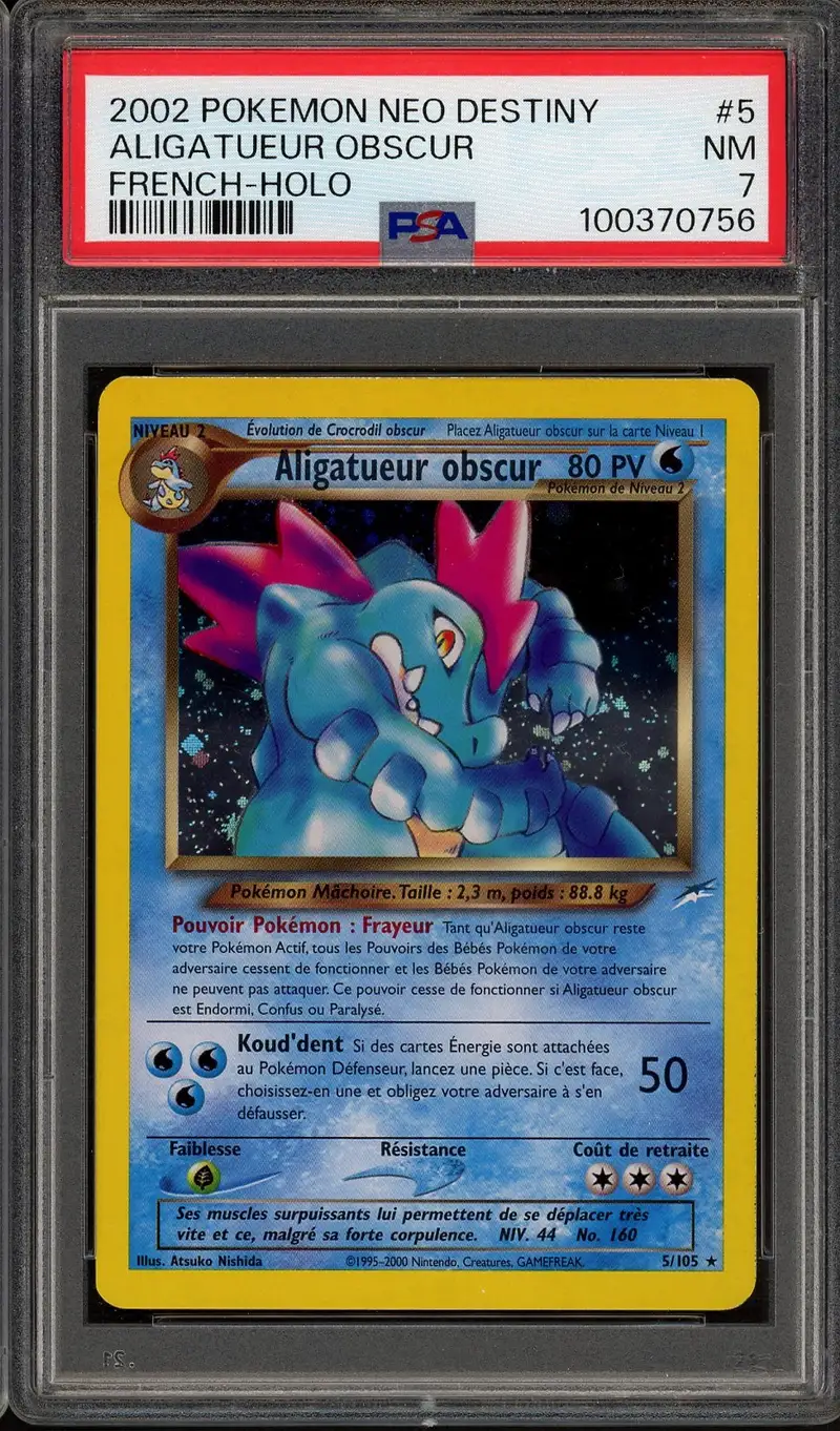 PSA 7 Aligatueur Obscur Holo