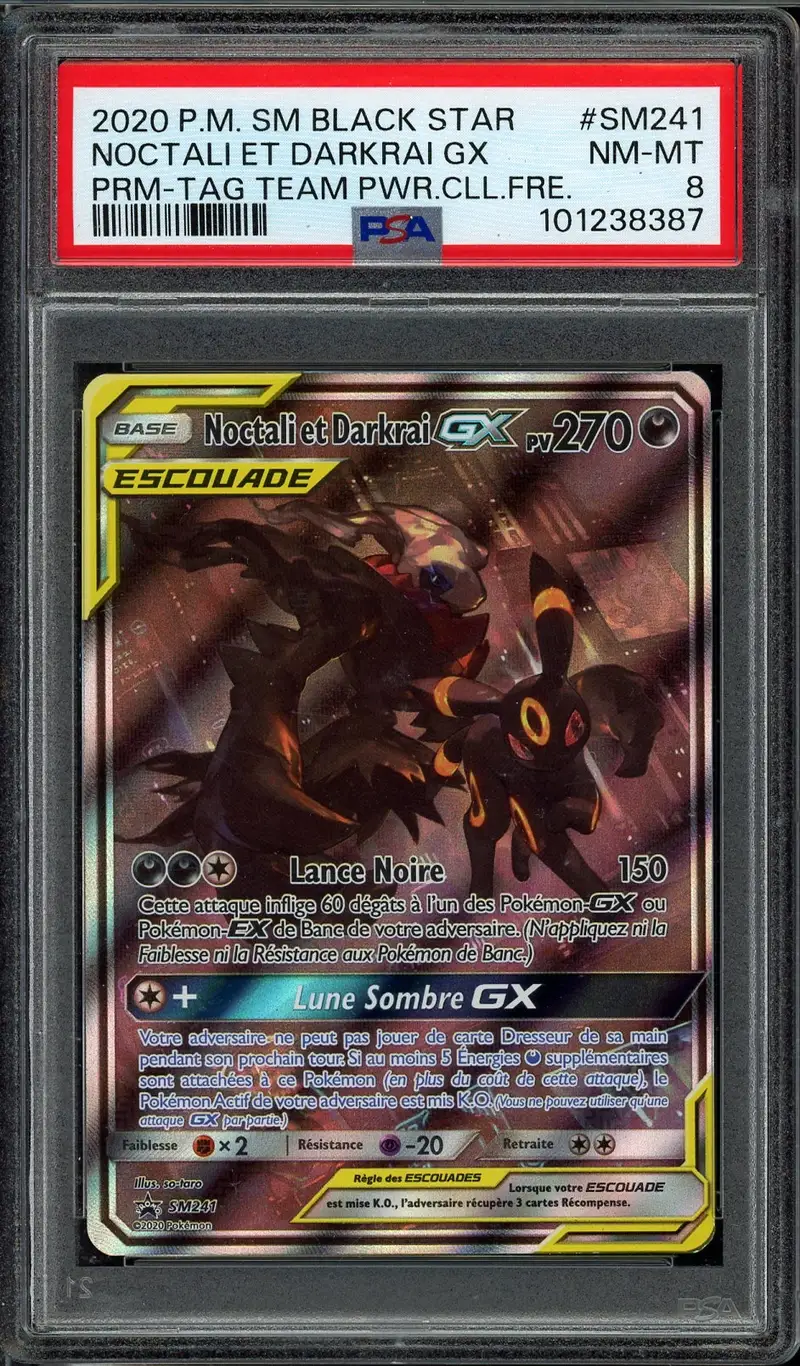 PSA 8 Noctali et Darkrai Gx