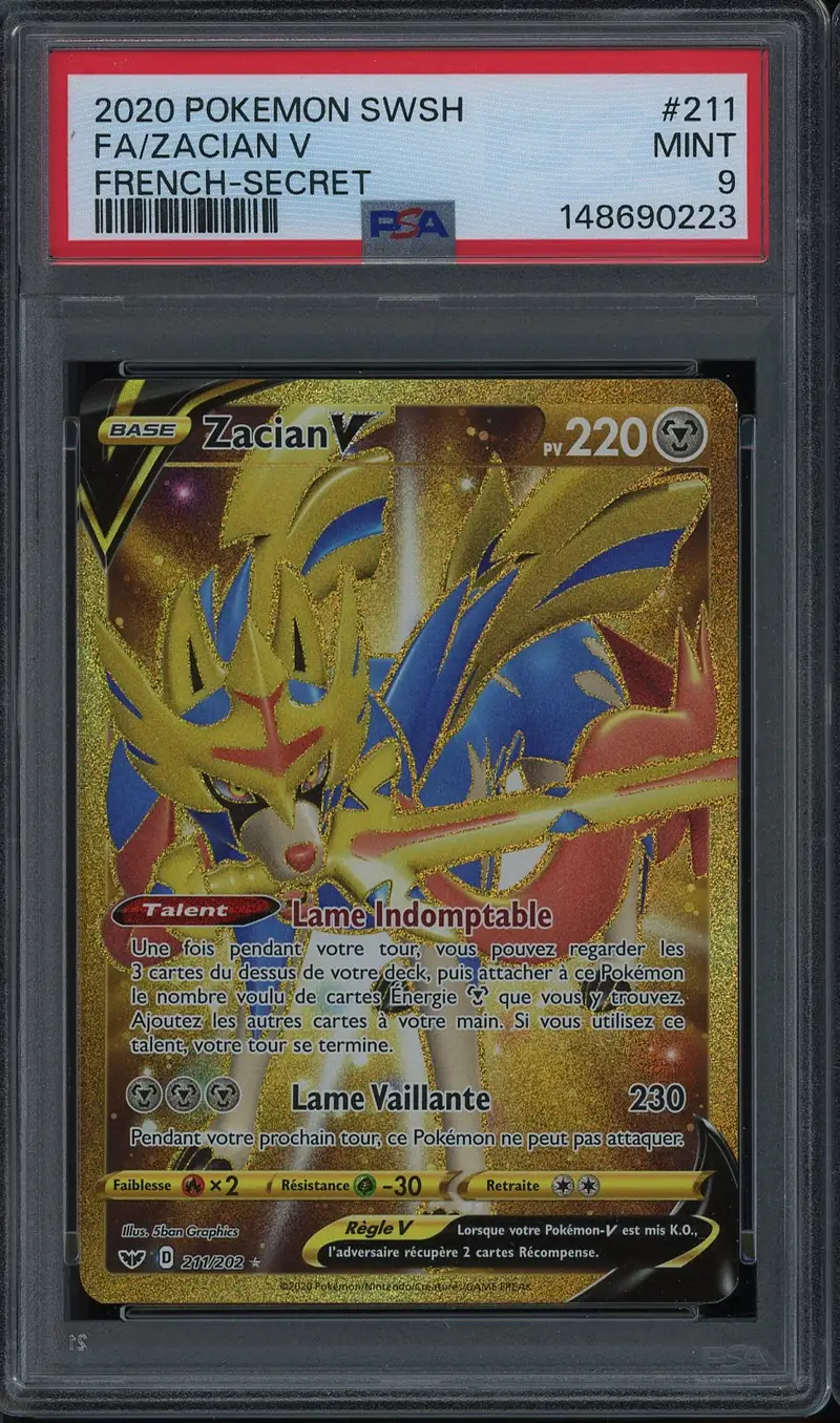 pokemon card zacian v gold - - SWSH076 - Black Star Promo - Black & you may look at the top 3 cards of your deck and attach any number of Metal Energy cards you find there to this Pokmon PCA 9 Zacian V Gold