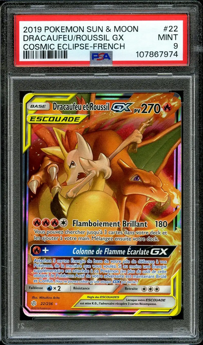 PSA 9 Dracaufeu et Roussil Gx