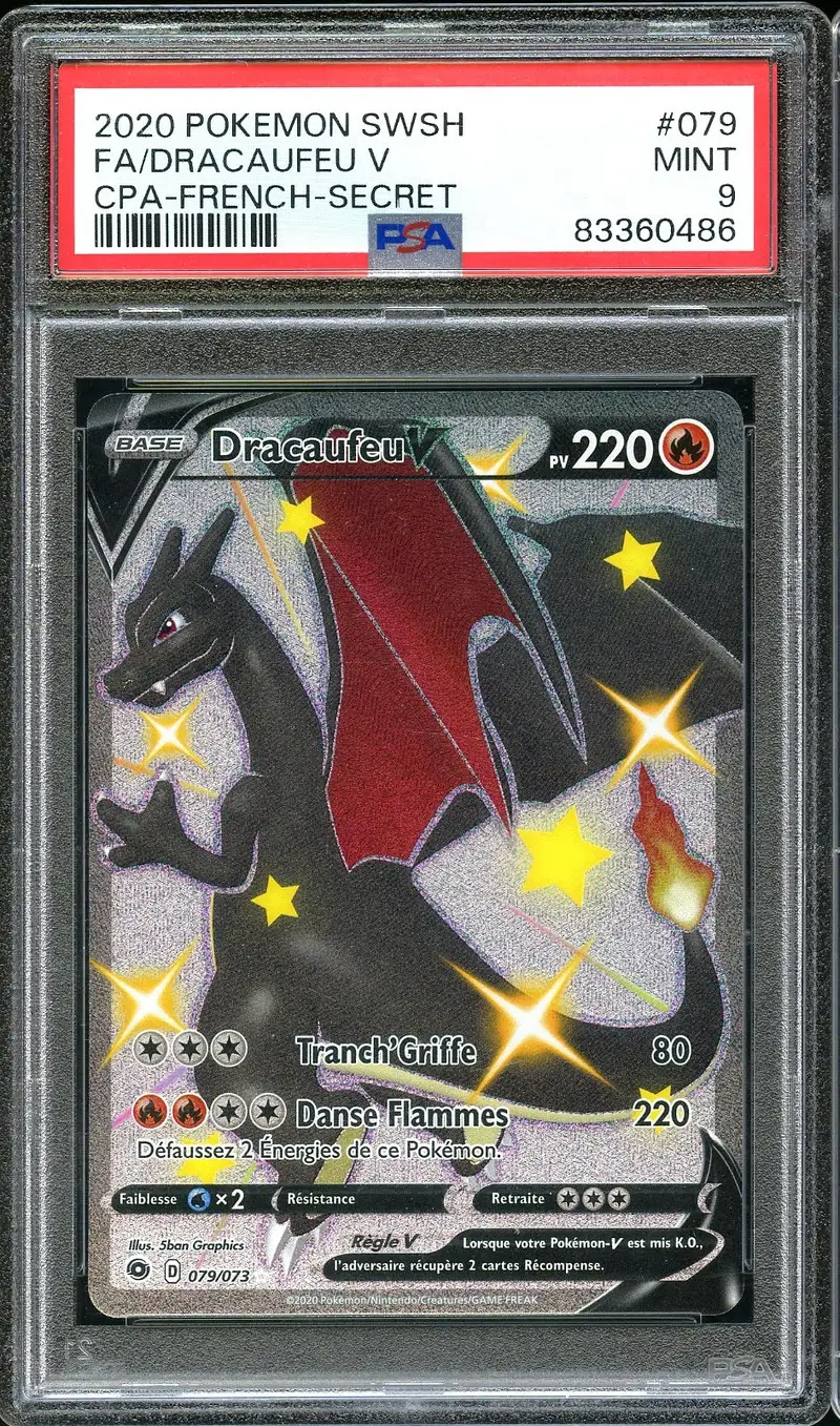 PSA 9 Dracaufeu V Shiny