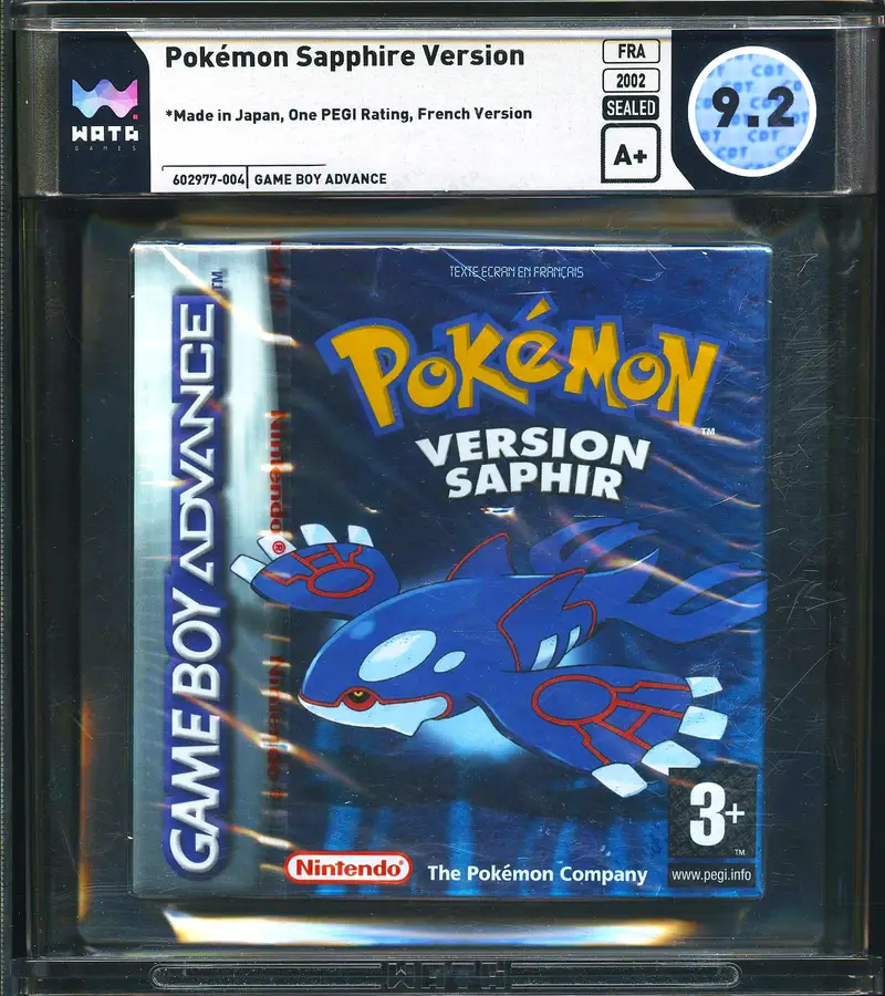 WATA 9.2 A+ Jeu GameBoy Advance Pokemon Version Saphir