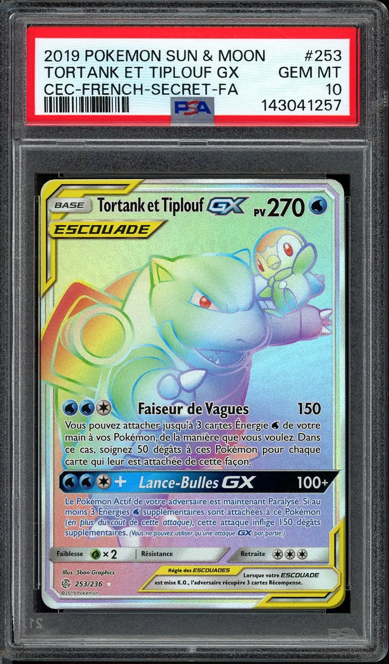 PSA 10 Tortank et Tiplouf Gx Rainbow