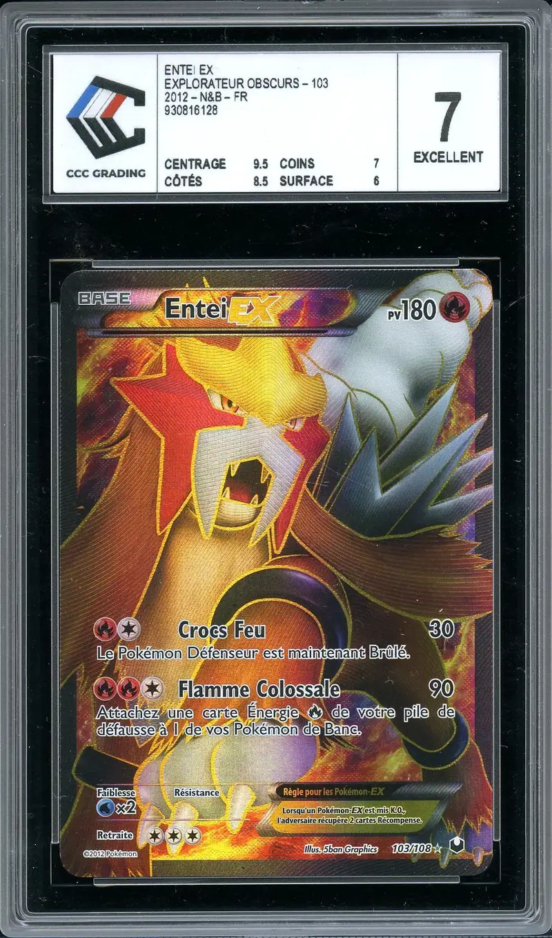 pokemon entei card ex - Black & White - Dark Explorers - Entei-EX [R] Searing Flame (10) Flip a coin Pokemon Pocket TCG Card 2